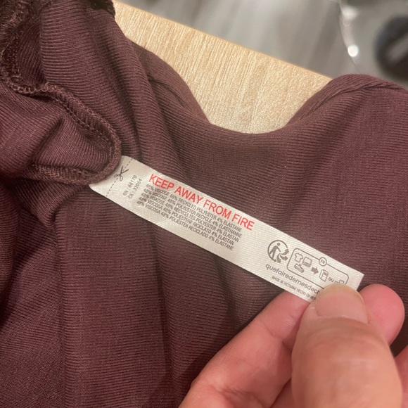 Free People Long Sleeves Oversized High Low Top in Brown.Size L - Picture 10 of 11